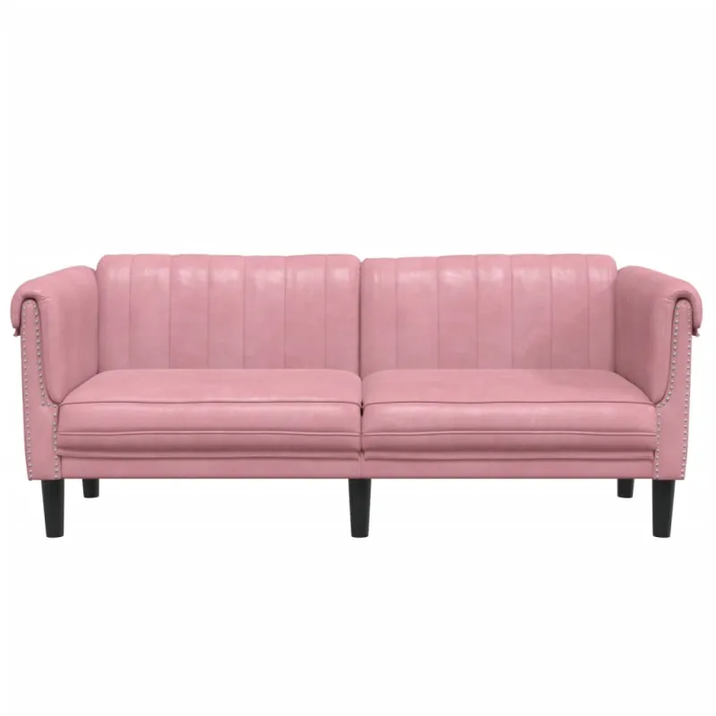Dvivietė sofa, rožinės spalvos, aksomas