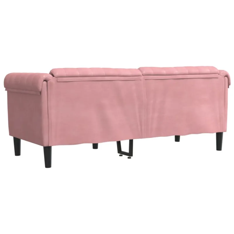 Dvivietė sofa, rožinės spalvos, aksomas