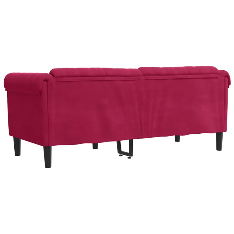 Dvivietė sofa, raudonojo vyno spalvos, aksomas