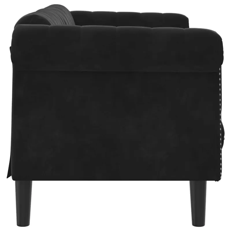 Dvivietė sofa, juodos spalvos, aksomas