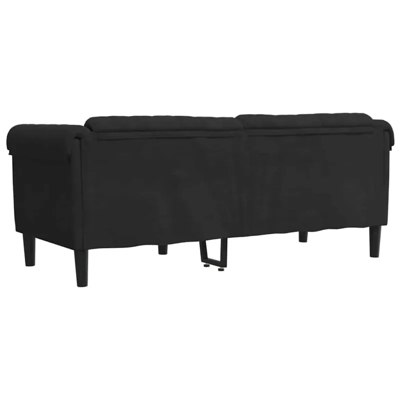 Dvivietė sofa, juodos spalvos, aksomas