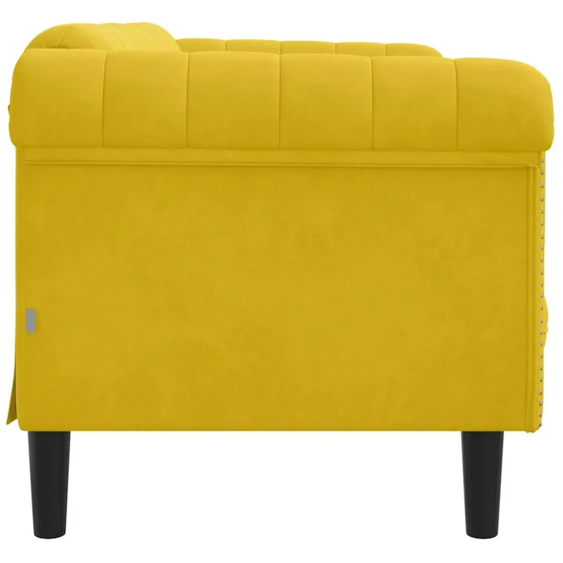 Dvivietė sofa, geltonos spalvos, aksomas