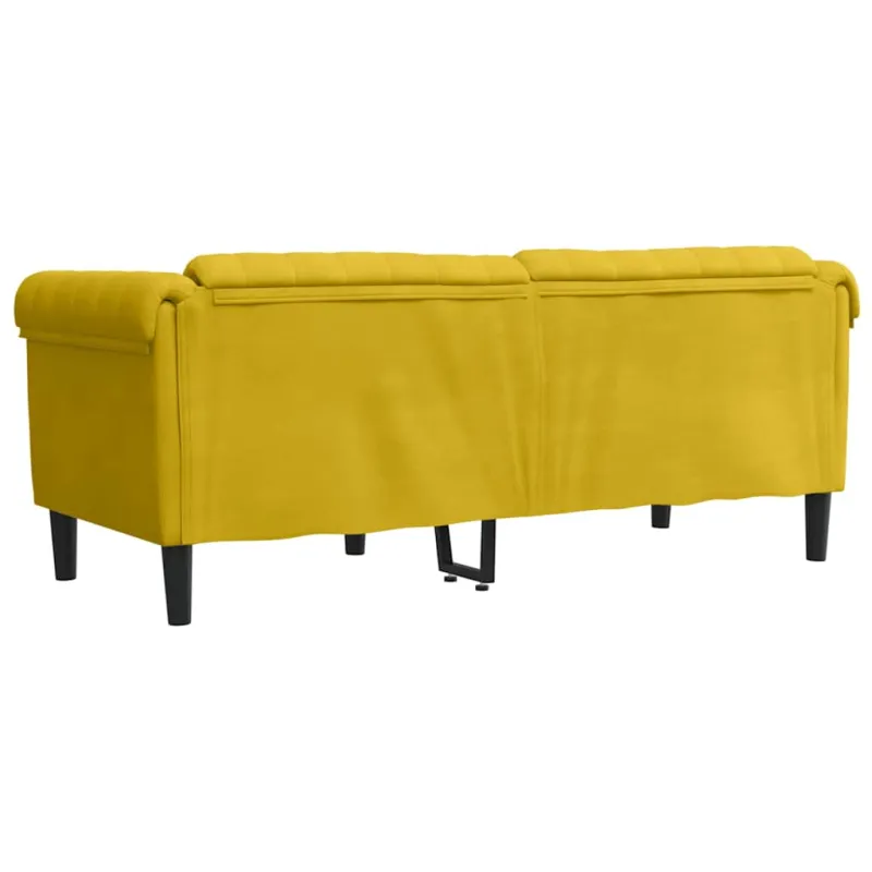 Dvivietė sofa, geltonos spalvos, aksomas