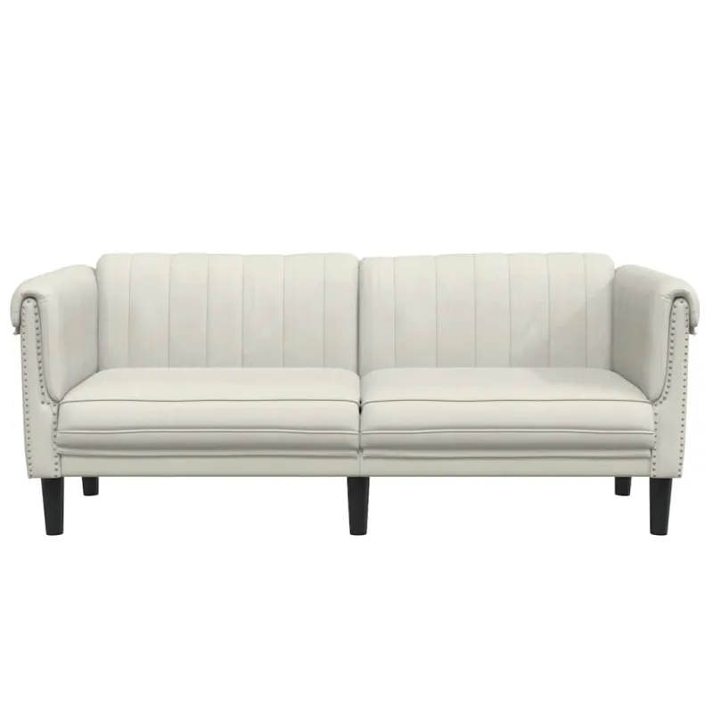 Dvivietė sofa, kreminės spalvos, aksomas