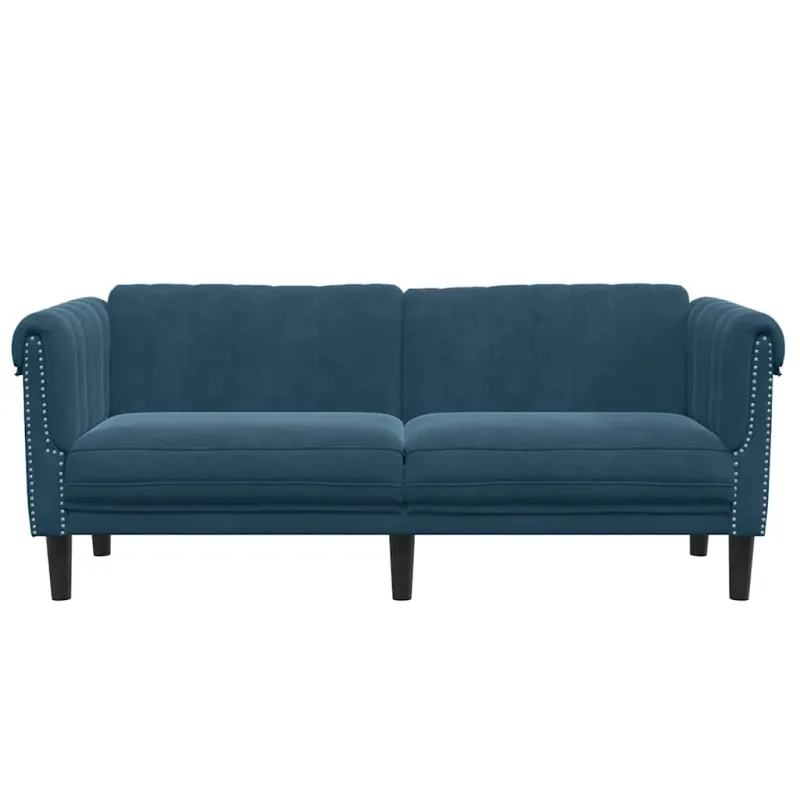 Dvivietė sofa, mėlynos spalvos, aksomas