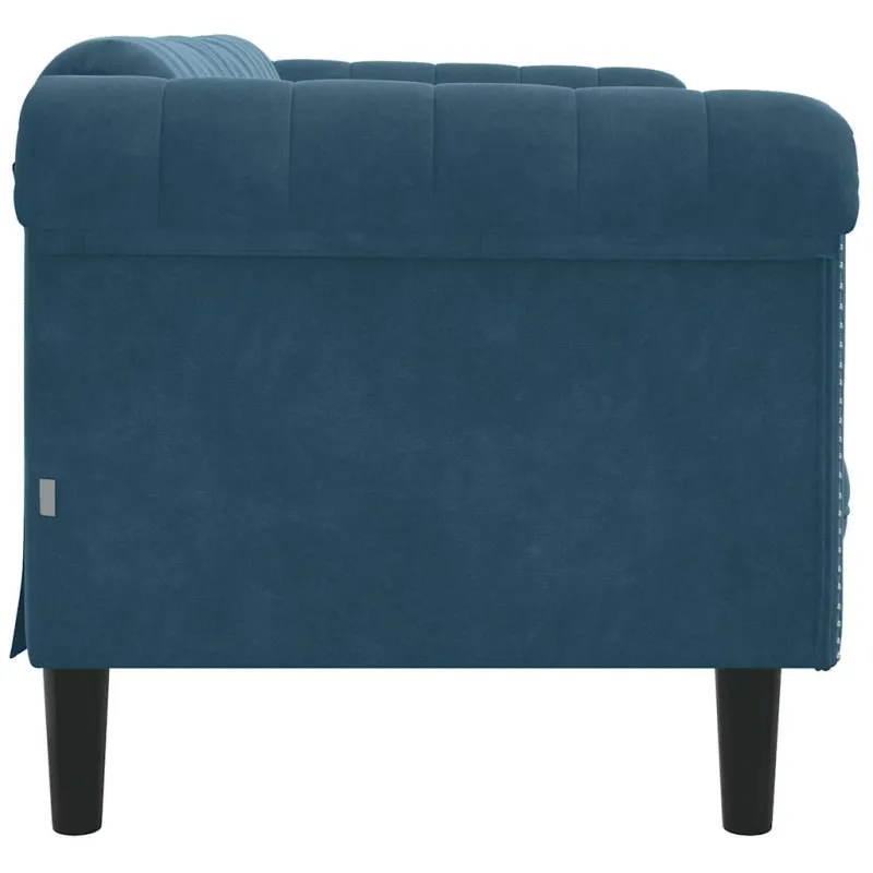 Dvivietė sofa, mėlynos spalvos, aksomas