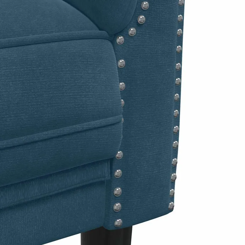 Dvivietė sofa, mėlynos spalvos, aksomas