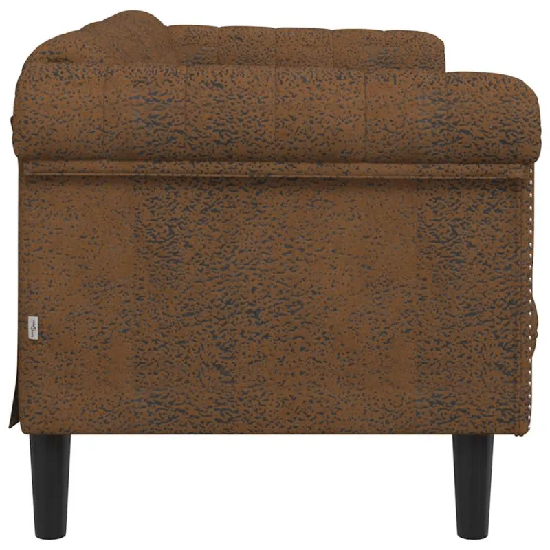 Dvivietė sofa, rudos spalvos, dirbtinė versta oda