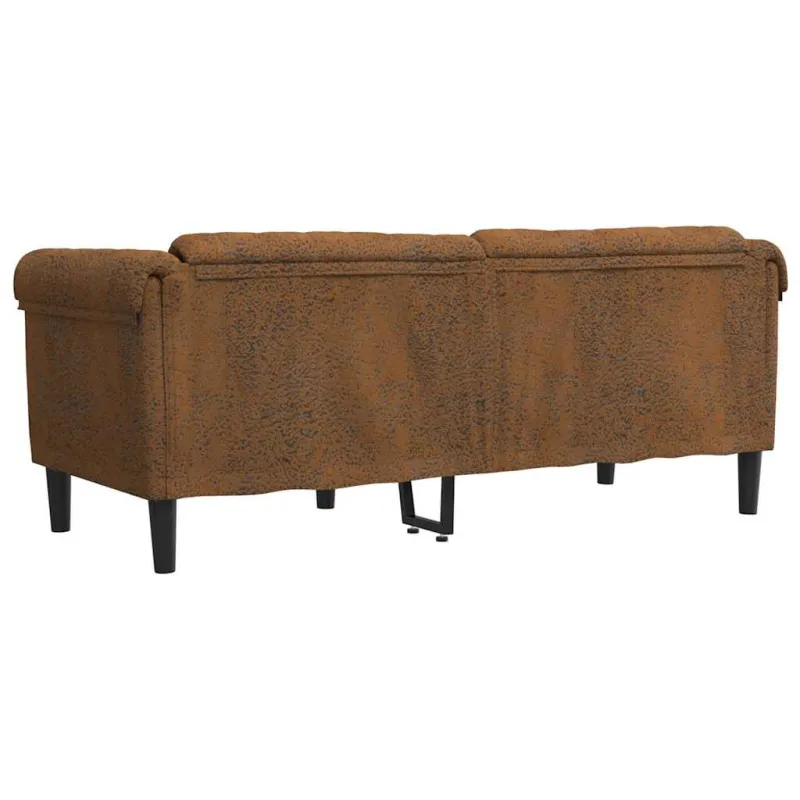 Dvivietė sofa, rudos spalvos, dirbtinė versta oda