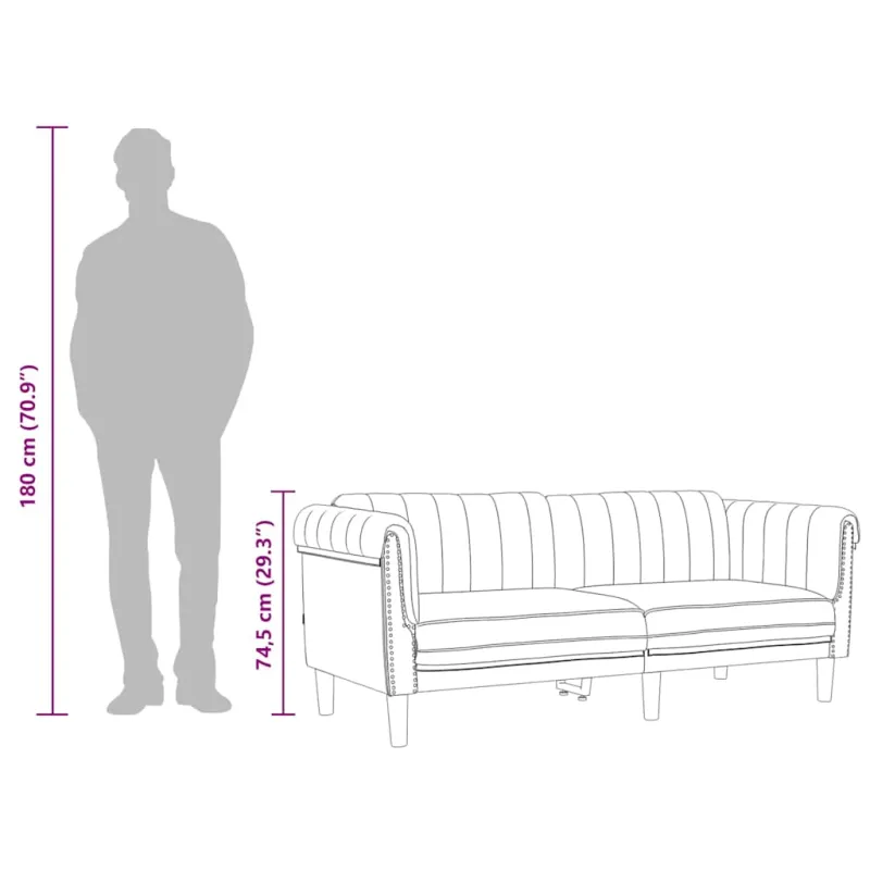 Trivietė sofa, juodos spalvos, aksomas
