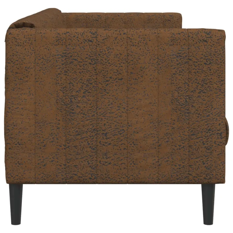 Dvivietė sofa, rudos spalvos, dirbtinė versta oda