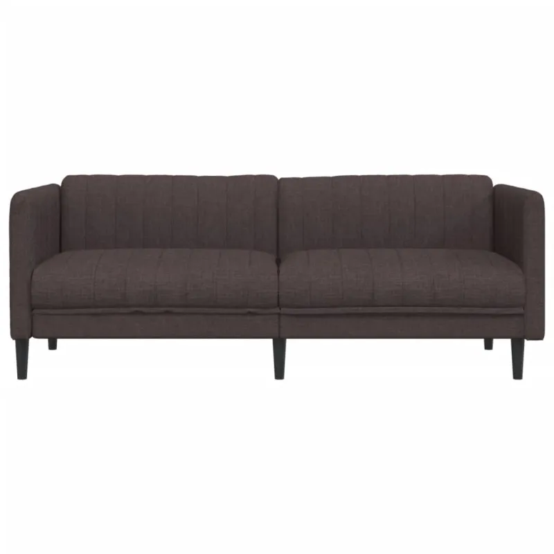 Trivietė sofa, tamsiai rudos spalvos, audinys