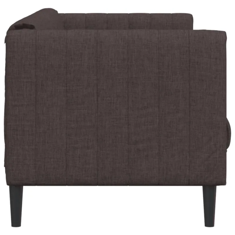 Trivietė sofa, tamsiai rudos spalvos, audinys