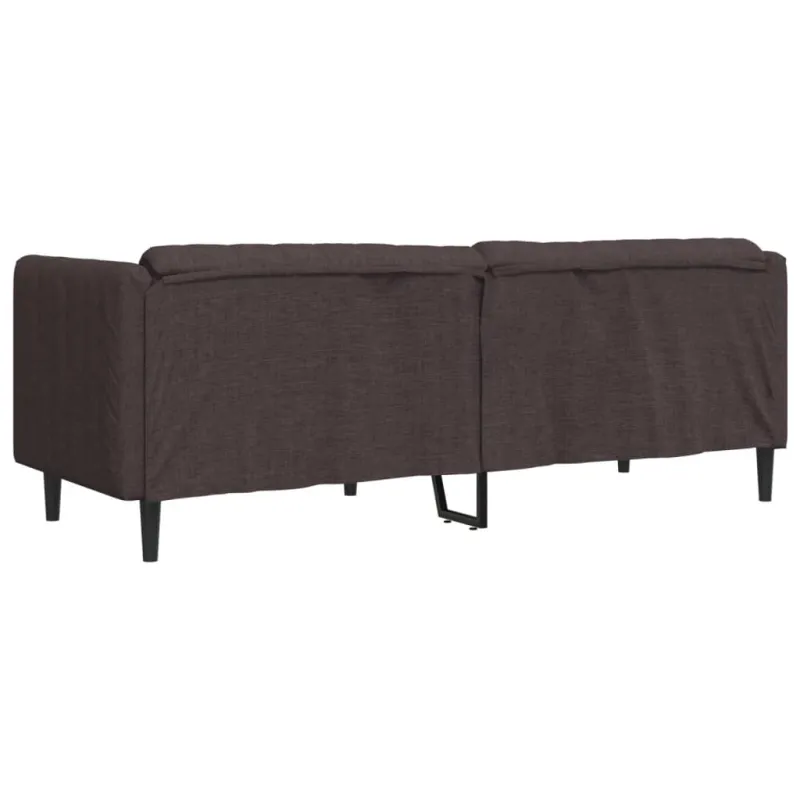 Trivietė sofa, tamsiai rudos spalvos, audinys