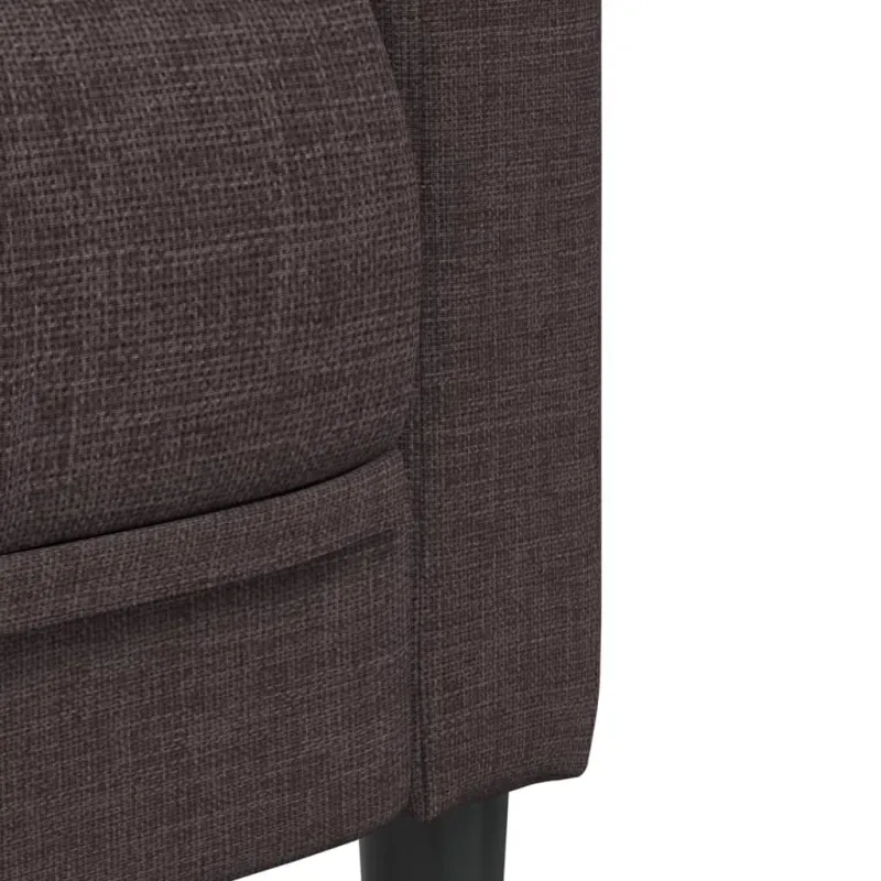 Trivietė sofa, tamsiai rudos spalvos, audinys