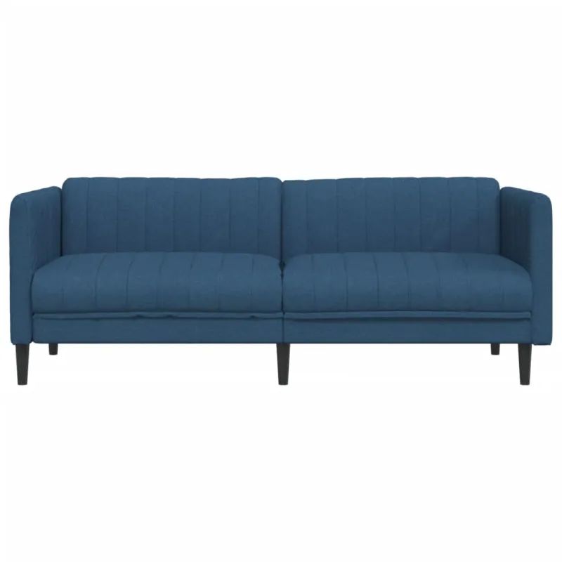 Trivietė sofa, mėlynos spalvos, audinys