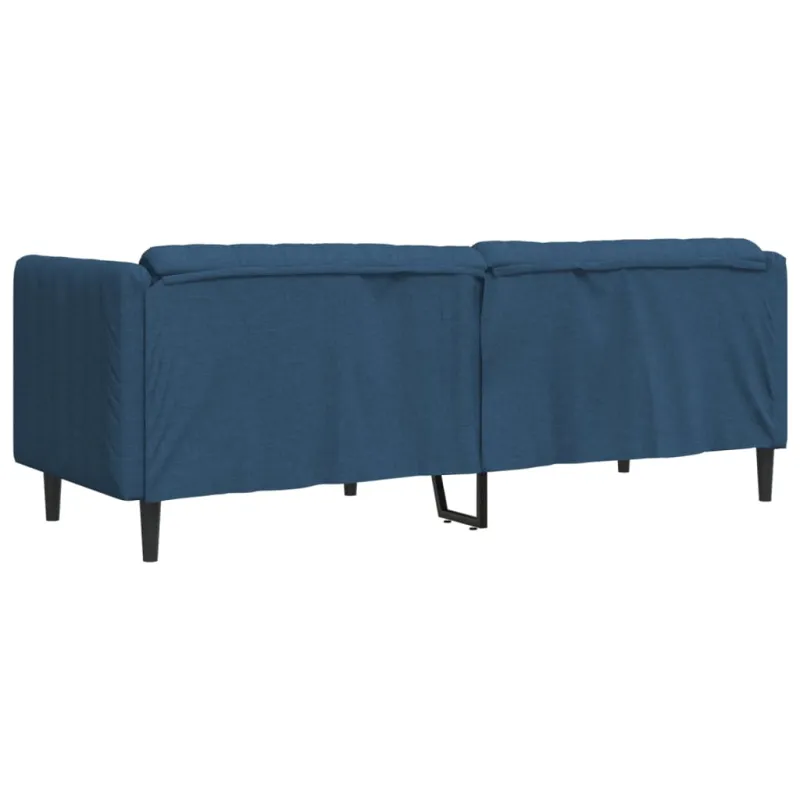 Trivietė sofa, mėlynos spalvos, audinys