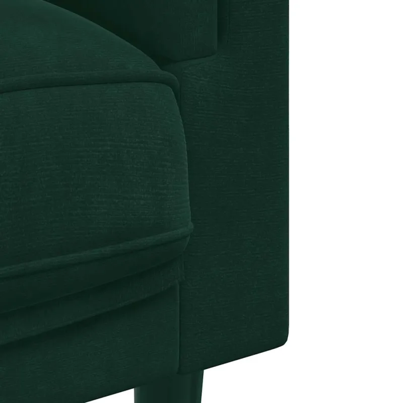 Dvivietė sofa su pagalvėlėmis, tamsiai žalios spalvos, aksomas