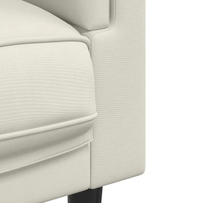 Dvivietė sofa su pagalvėlėmis, kreminės spalvos, aksomas