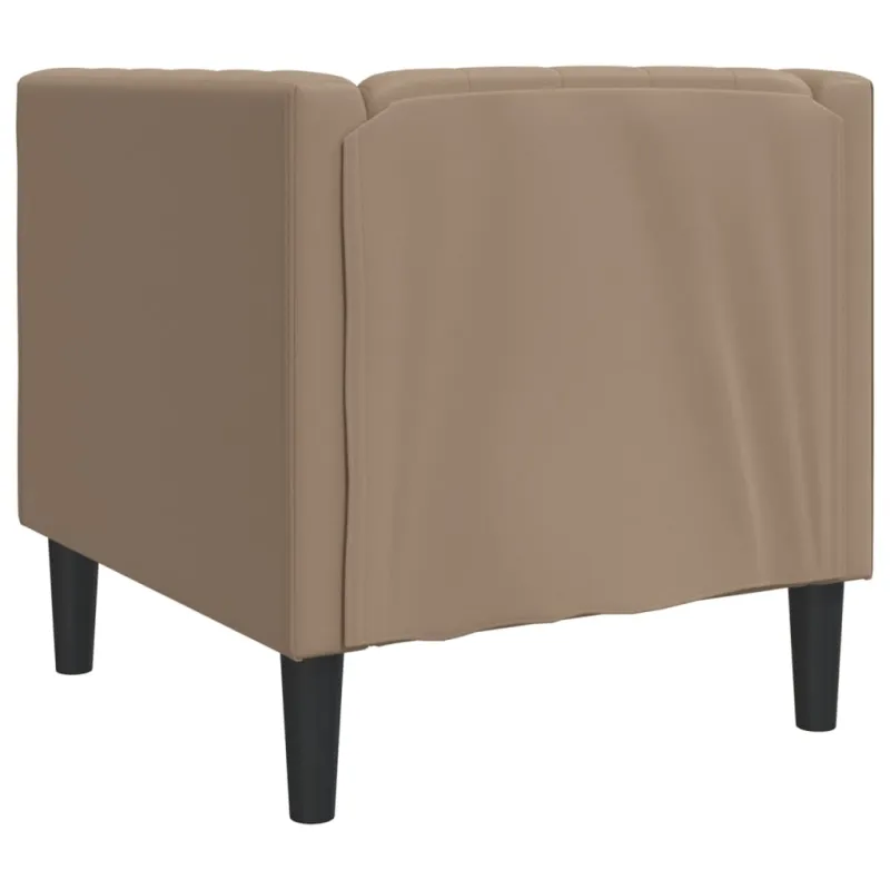 Chesterfield krėslas, kapučino spalvos, dirbtinė oda