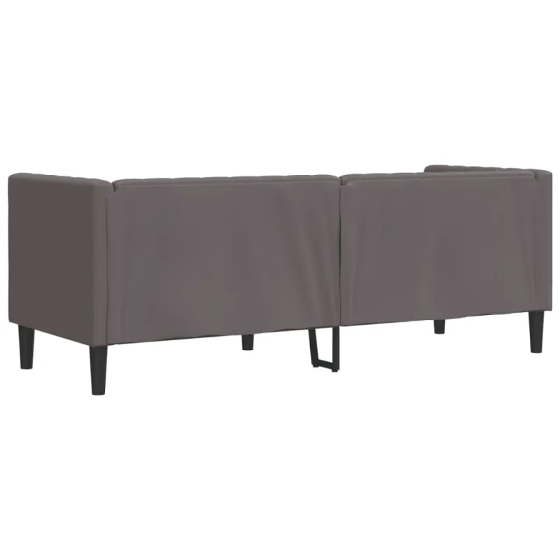 Trivietė chesterfield sofa, pilkos spalvos, dirbtinė oda