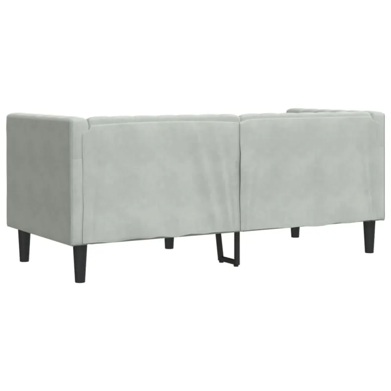 Dvivietė chesterfield sofa su pagalvėlėmis, pilka, aksomas