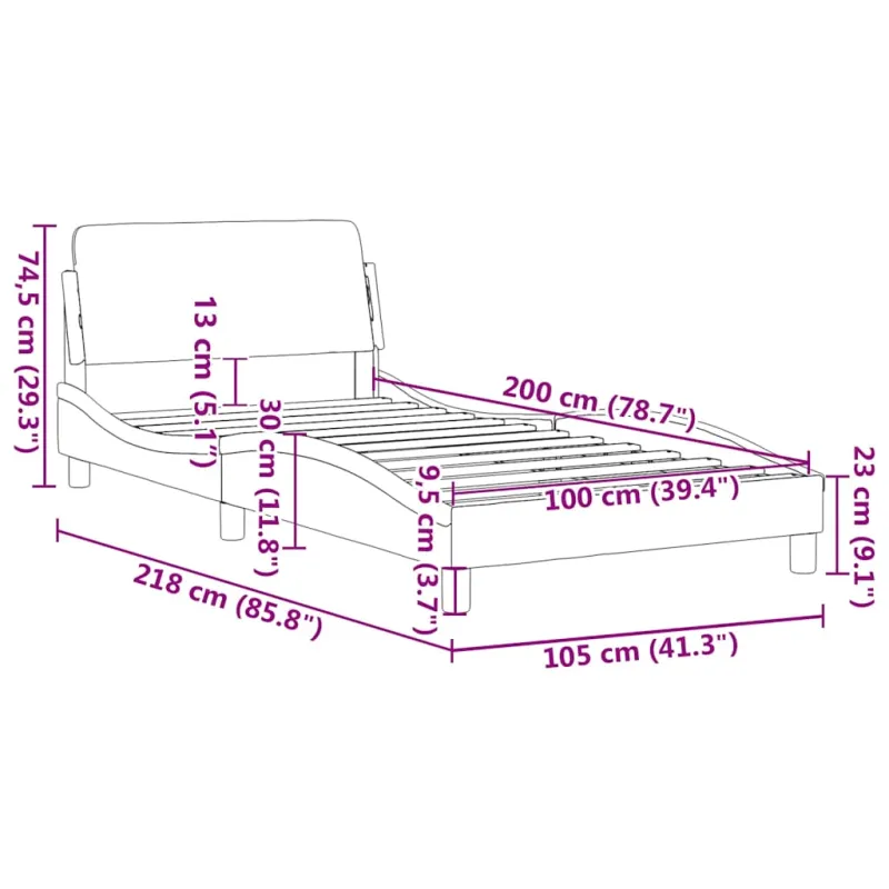 Lovos rėmas su galvūgaliu Dover rožinis 100x200cm aksomas