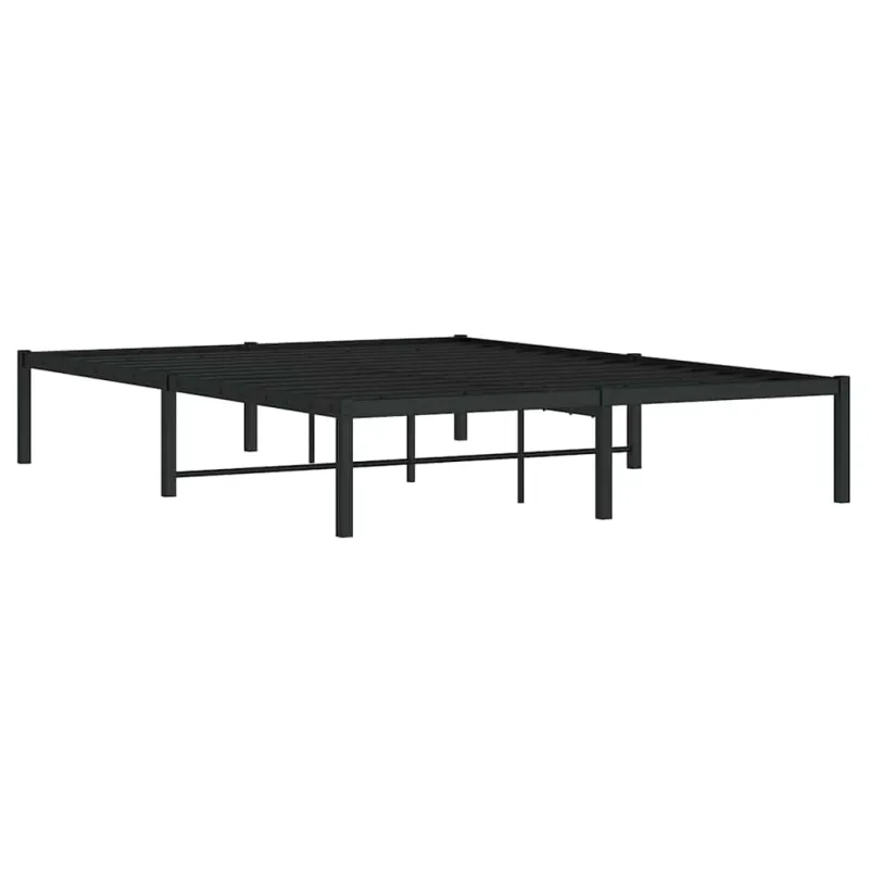 Metalinis lovos rėmas, juodos spalvos, 140x200cm, metalas