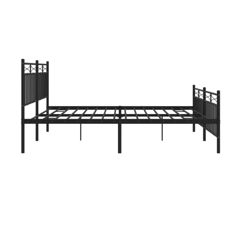 Lovos rėmas su galvūgaliu/kojūgaliu, juodas, 183x213cm, metalas