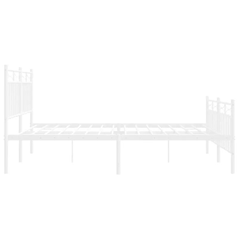 Lovos rėmas su galvūgaliu/kojūgaliu, baltas, 135x190cm, metalas
