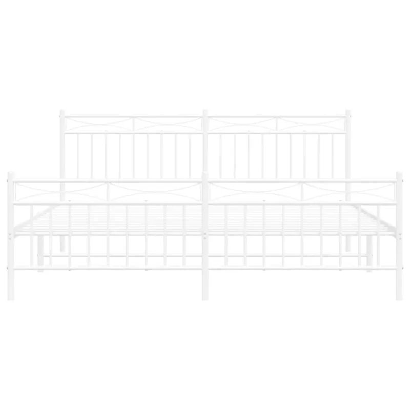 Lovos rėmas su galvūgaliu/kojūgaliu, baltas, 183x213cm, metalas