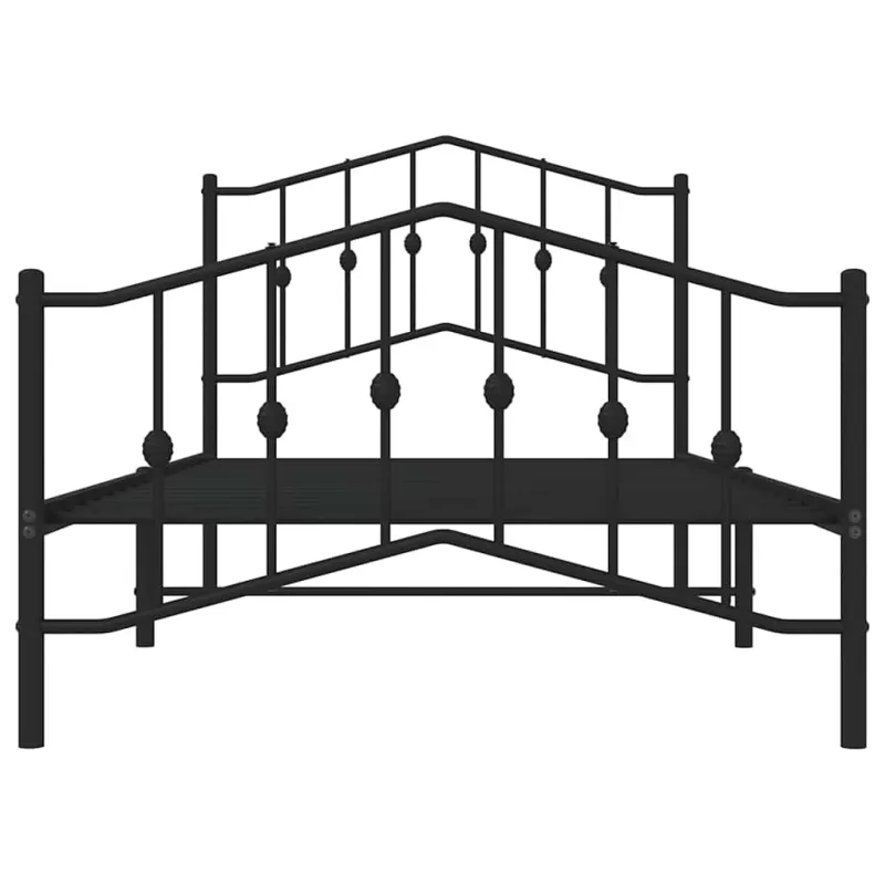 Lovos rėmas su galvūgaliu/kojūgaliu, juodas, 100x190cm, metalas