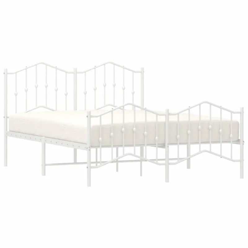 Lovos rėmas su galvūgaliu/kojūgaliu, baltas, 135x190cm, metalas