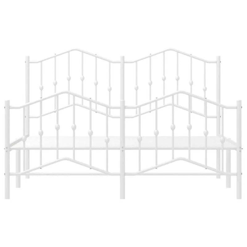 Lovos rėmas su galvūgaliu/kojūgaliu, baltas, 135x190cm, metalas