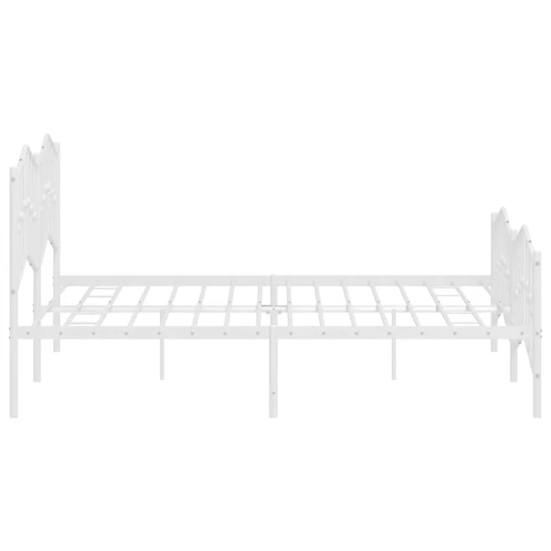 Lovos rėmas su galvūgaliu/kojūgaliu, baltas, 183x213cm, metalas