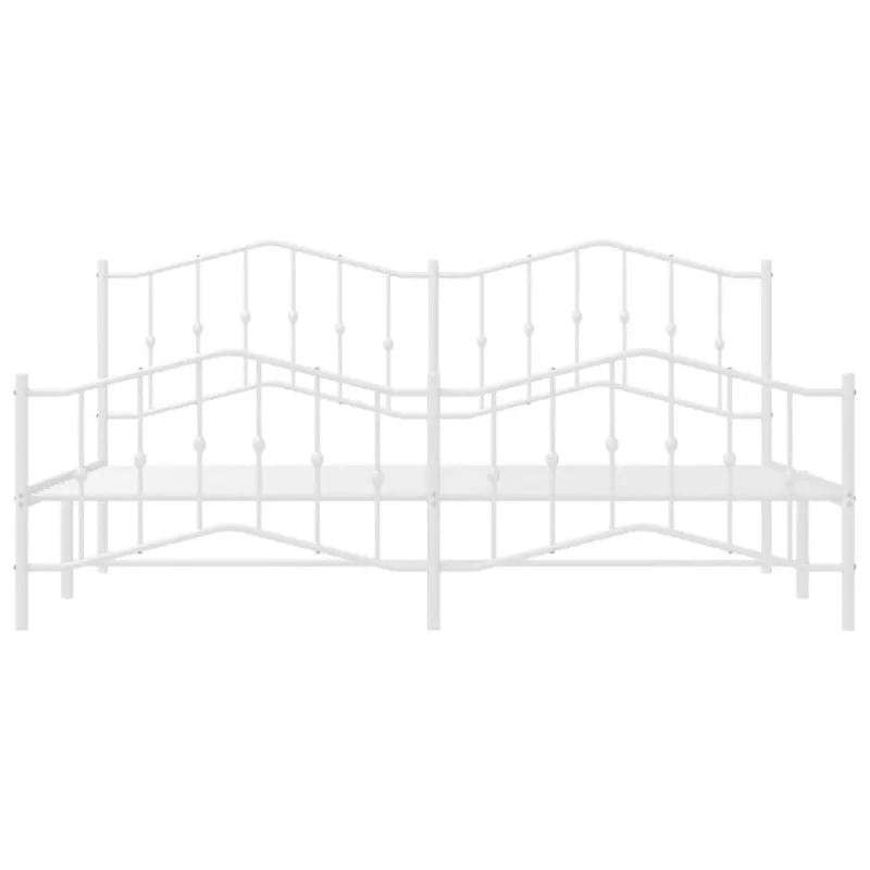 Lovos rėmas su galvūgaliu/kojūgaliu, baltas, 200x200cm, metalas