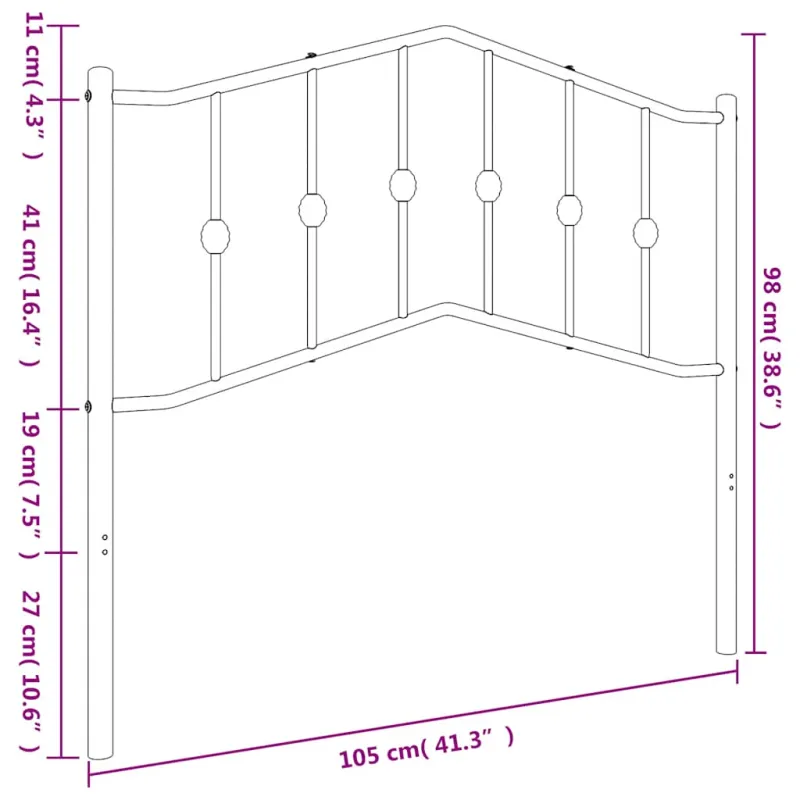 Metalinis pakaitinis galvūgalis, baltos spalvos, 100cm
