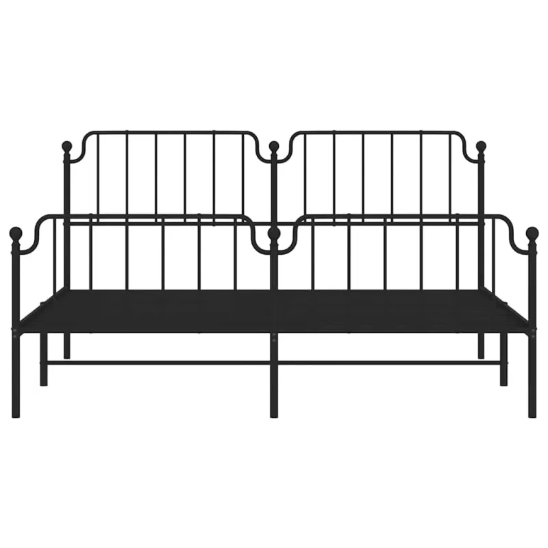 Lovos rėmas su galvūgaliu/kojūgaliu, juodas, 183x213cm, metalas