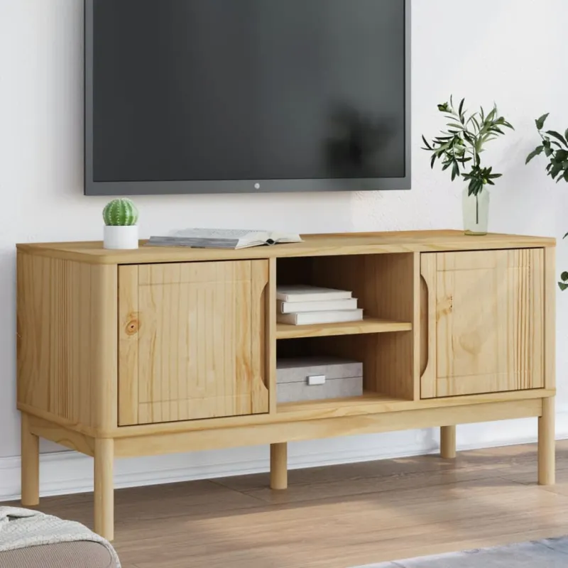 Televizoriaus spintelė FLORO, vaško ruda, 114x43x55cm, pušis