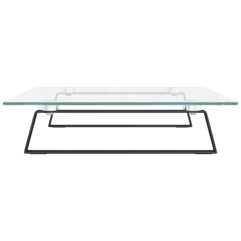 Monitoriaus stovas, juodas, 60x35x8cm, stiklas ir metalas