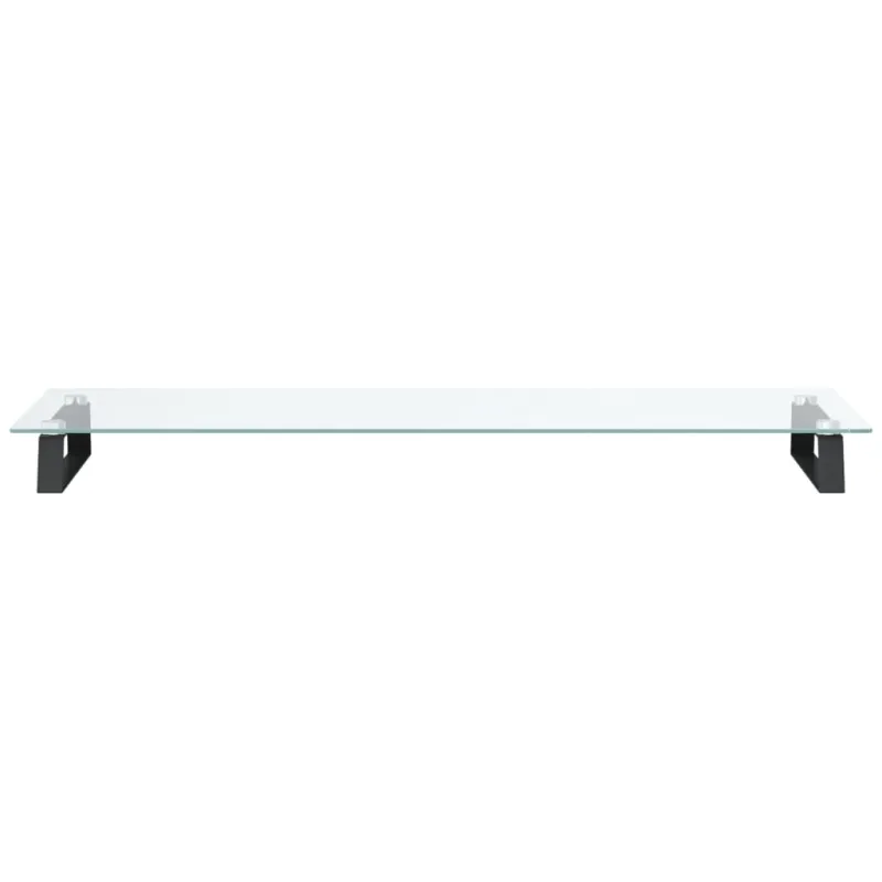 Monitoriaus stovas, juodas, 100x35x8cm, stiklas ir metalas