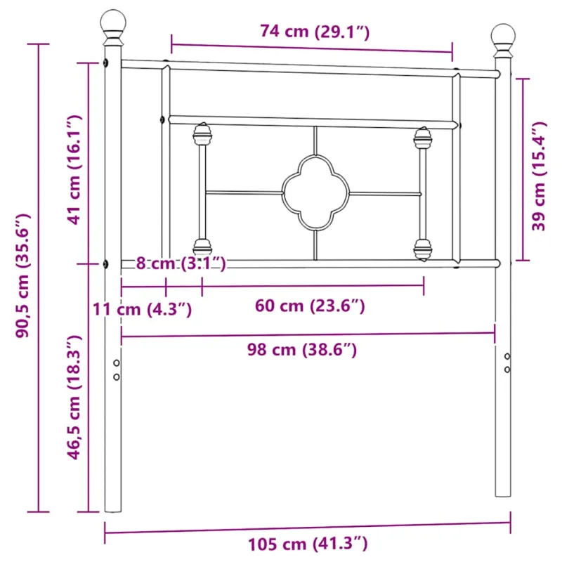 Metalinis pakaitinis galvūgalis, juodos spalvos, 100cm
