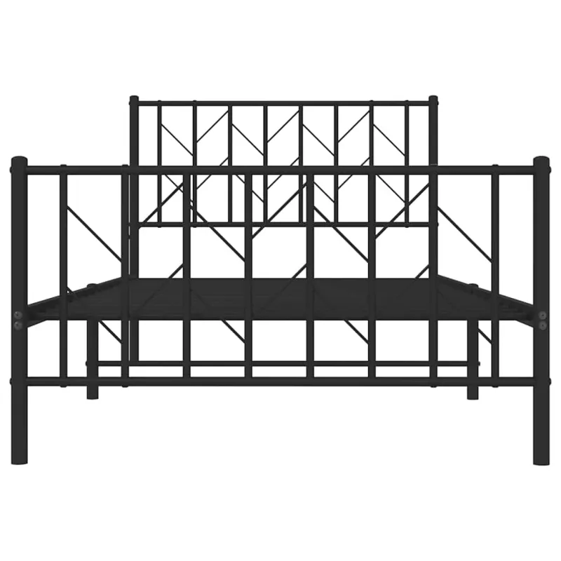 Lovos rėmas su galvūgaliu/kojūgaliu, juodas, 100x200cm, metalas