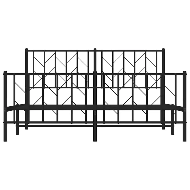 Lovos rėmas su galvūgaliu/kojūgaliu, juodas, 150x200cm, metalas