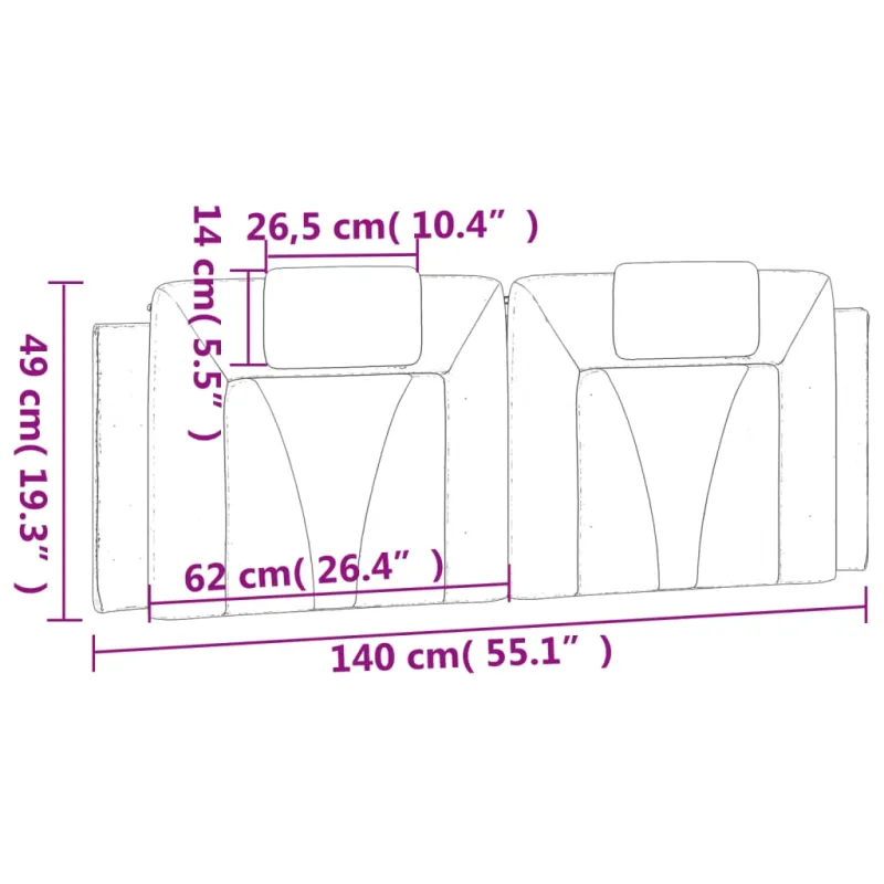 Galvūgalio pagalvėlė, Viana, juoda ir balta, 140cm, dirbtinė oda