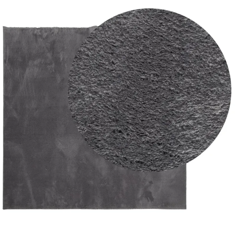 Kilimas HUARTE, antracito, 160x160 cm, trumpi šereliai