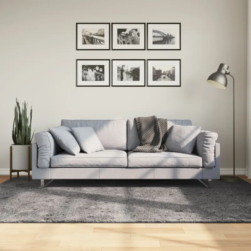 Kilimas HUARTE, antracito, 160x230 cm, trumpi šereliai