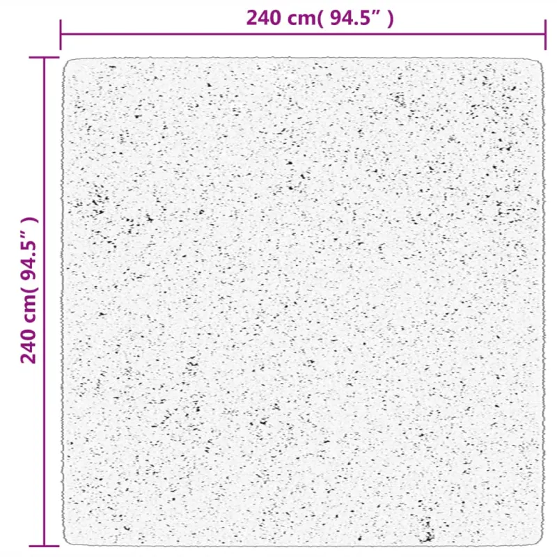 Kilimas HUARTE, antracito, 240x240 cm, trumpi šereliai