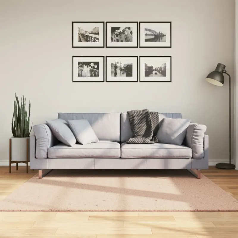 Kilimas HUARTE, rausvos spalvos, 160x160cm, trumpi šereliai