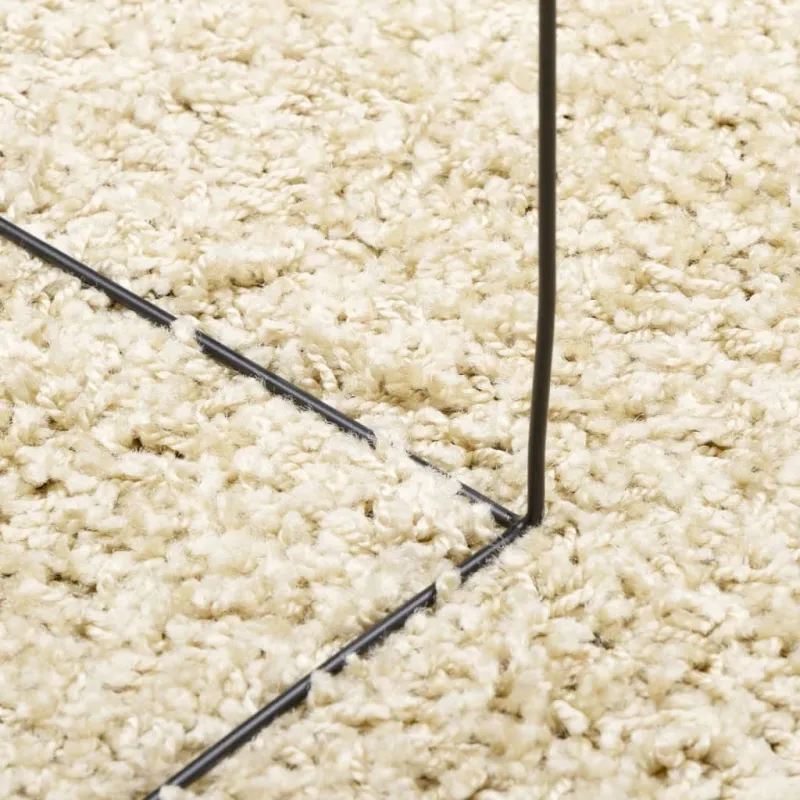 Shaggy kilimas PAMPLONA, auksinis, 160x160cm, aukšti šereliai
